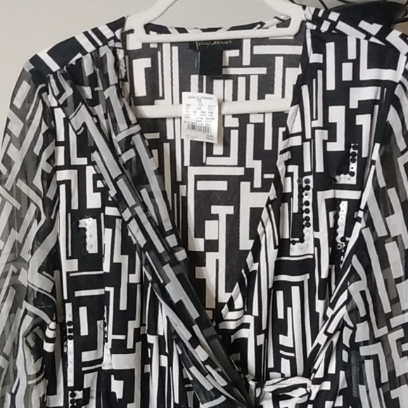 Ashley Stewart Sequins Wrap Style Top - Picture 4 of 11